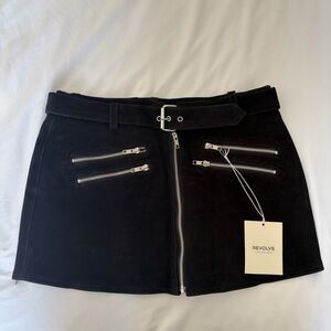 REVOLVE Black Mini Skirt with Silver Zippers